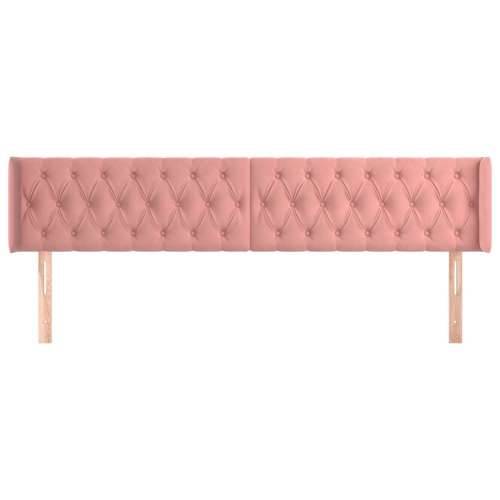 Uzglavlje s ušima ružičasto 203x16x78/88 cm baršunasto - Ružičasta 203 x 16 x 78/88 cm 1 Cijena