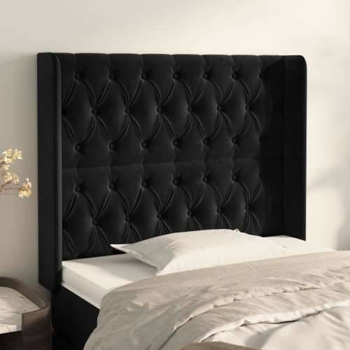 Uzglavlje s ušima crno 93x16x118/128 cm baršunasto - Crna 93 x 16 x 118/128 cm 1 Cijena
