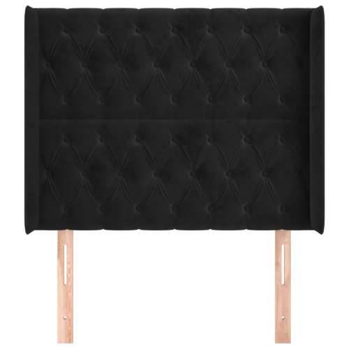 Uzglavlje s ušima crno 93x16x118/128 cm baršunasto - Crna 93 x 16 x 118/128 cm 1 Cijena