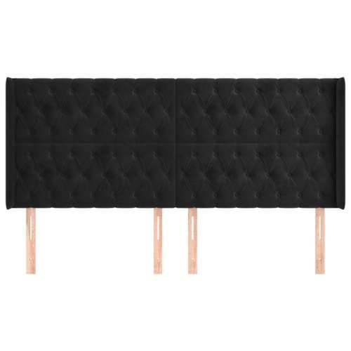 Uzglavlje s ušima crno 183x16x118/128 cm baršunasto - Crna 183 x 16 x 118/128 cm 1 Cijena