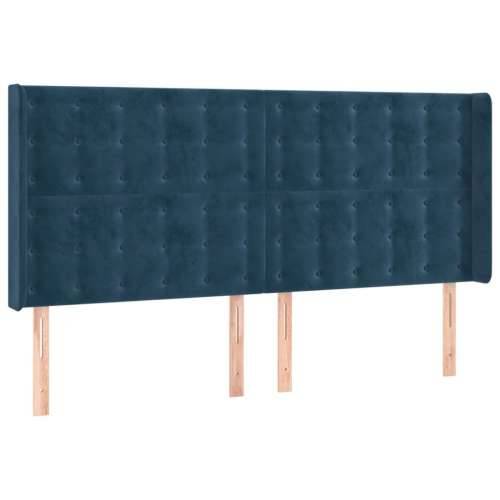 Uzglavlje s ušima tamnoplavo 203x16x118/128 cm baršunasto - Tamno plava 203 x 16 x 118/128 cm 1 Cijena