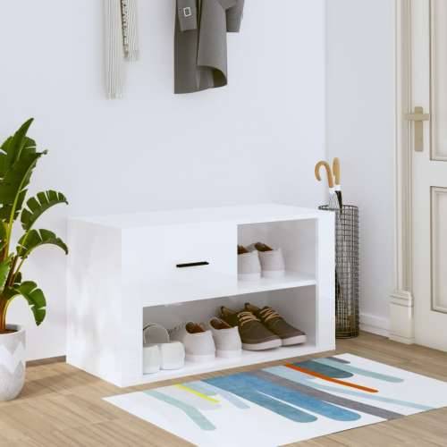 Ormarić za cipele sjajni bijeli 80x35x45 cm konstruirano drvo - Visoko sjajno bijela 1 Cijena