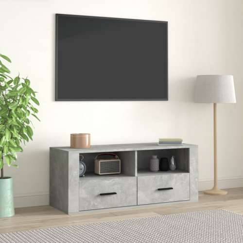TV ormarić boja betona 100 x 35 x 40 cm od konstruiranog drva - Beton siva 1 Cijena