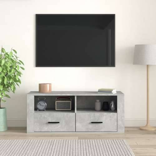 TV ormarić boja betona 100 x 35 x 40 cm od konstruiranog drva - Beton siva 1 Cijena