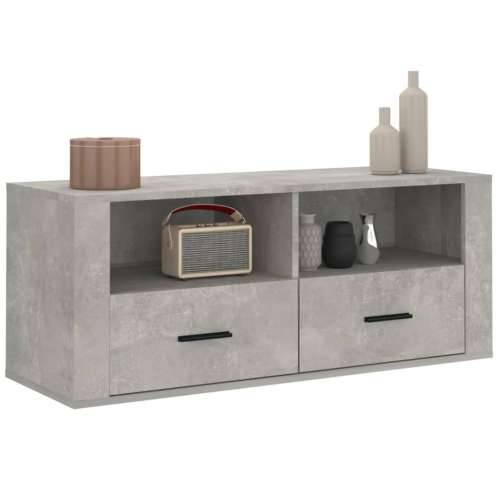 TV ormarić boja betona 100 x 35 x 40 cm od konstruiranog drva - Beton siva 1 Cijena