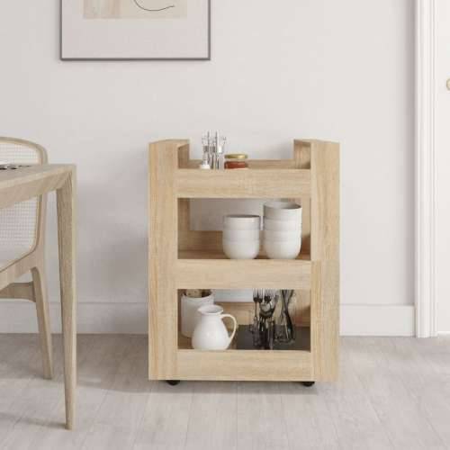 Kuhinjska kolica boja hrasta 60 x 45 x 80 cm konstruirano drvo - sonoma hrast Cijena