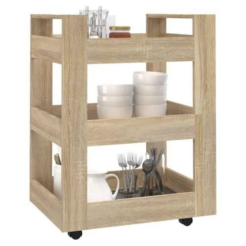 Kuhinjska kolica boja hrasta 60 x 45 x 80 cm konstruirano drvo - sonoma hrast Cijena
