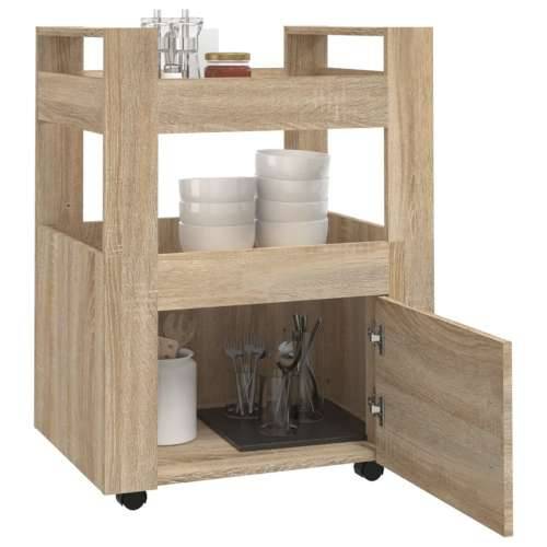 Kuhinjska kolica boja hrasta 60 x 45 x 80 cm konstruirano drvo - sonoma hrast Cijena