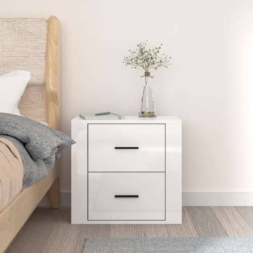 Zidni noćni ormarić bijeli visokog sjaja 50 x 36 x 47 cm - Visoko sjajno bijela 1 Cijena