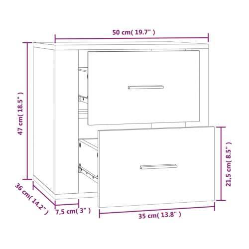 Zidni noćni ormarić bijeli visokog sjaja 50 x 36 x 47 cm - Visoko sjajno bijela 1 Cijena