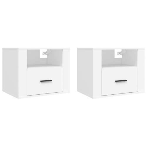 Zidni noćni ormarići 2 kom bijeli 50 x 36 x 40 cm - Bijela 2 Cijena