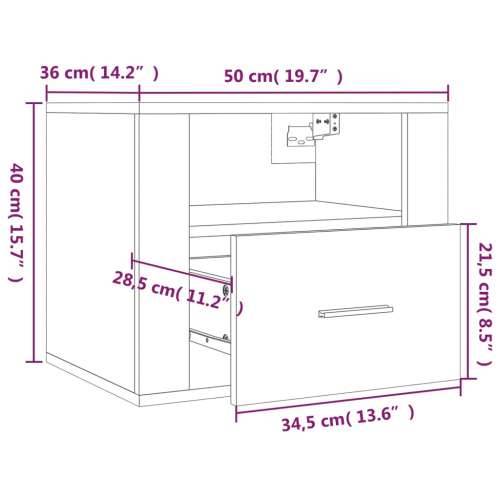 Zidni noćni ormarići 2 kom bijeli 50 x 36 x 40 cm - Bijela 2 Cijena