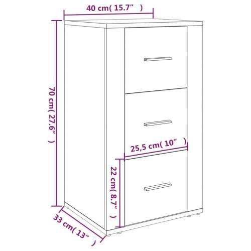 Komoda boja dimljenog hrasta 40 x 33 x 70 cm konstruirano drvo - Dimljeni hrast 1 Cijena