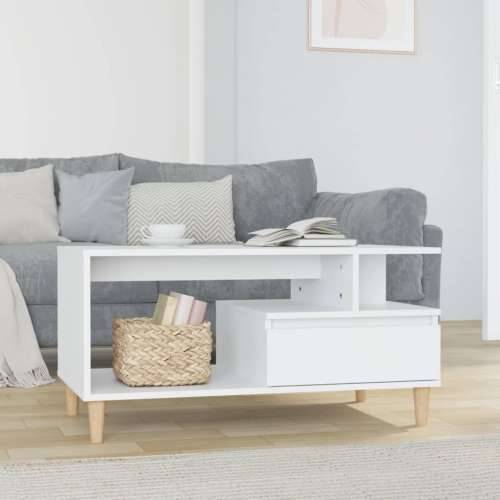 Stolić za kavu sjajni bijeli 90 x 49 x 45 cm konstruirano drvo - Visoko sjajno bijela 1 Cijena