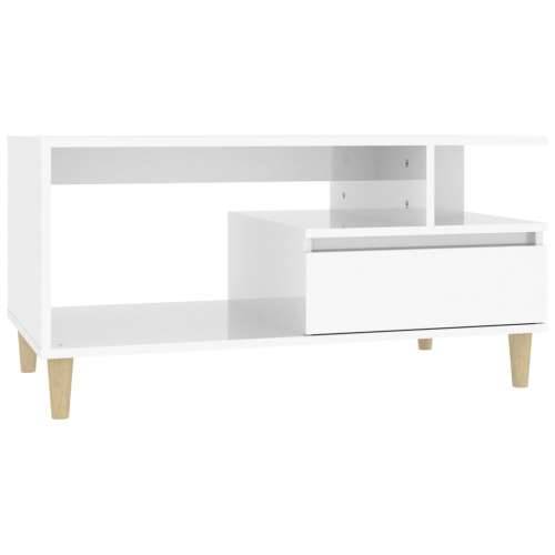 Stolić za kavu sjajni bijeli 90 x 49 x 45 cm konstruirano drvo - Visoko sjajno bijela 1 Cijena