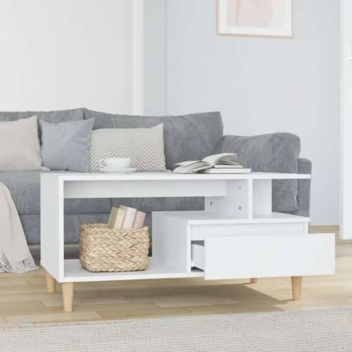 Stolić za kavu sjajni bijeli 90 x 49 x 45 cm konstruirano drvo - Visoko sjajno bijela 1 Cijena