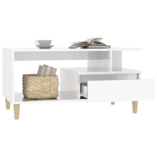 Stolić za kavu sjajni bijeli 90 x 49 x 45 cm konstruirano drvo - Visoko sjajno bijela 1 Cijena
