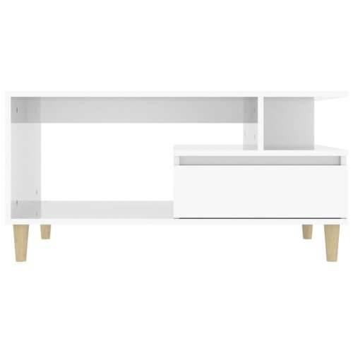 Stolić za kavu sjajni bijeli 90 x 49 x 45 cm konstruirano drvo - Visoko sjajno bijela 1 Cijena