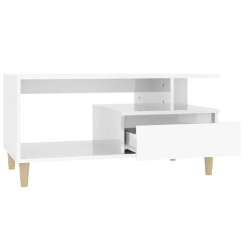 Stolić za kavu sjajni bijeli 90 x 49 x 45 cm konstruirano drvo - Visoko sjajno bijela 1 Cijena