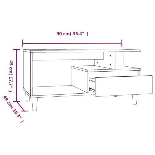 Stolić za kavu sjajni bijeli 90 x 49 x 45 cm konstruirano drvo - Visoko sjajno bijela 1 Cijena