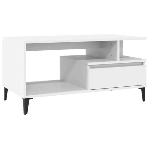 Stolić za kavu bijeli 90 x 49 x 45 cm od konstruiranog drva - Bijela 1 Cijena