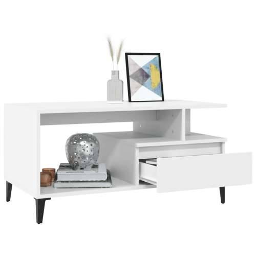 Stolić za kavu bijeli 90 x 49 x 45 cm od konstruiranog drva - Bijela 1 Cijena