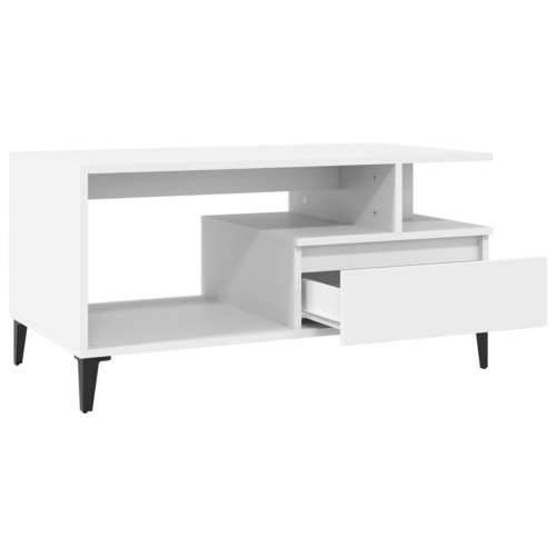 Stolić za kavu bijeli 90 x 49 x 45 cm od konstruiranog drva - Bijela 1 Cijena