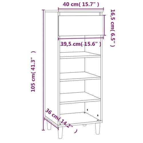 Ormarić za cipele crni 40 x 36 x 105 cm od konstruiranog drva - Crna 1 Cijena
