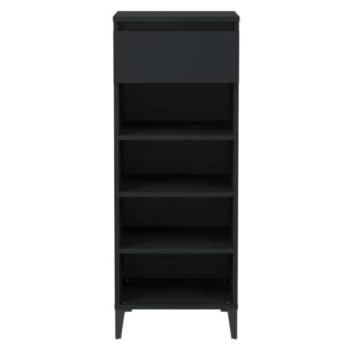Stalak za cipele crni 40 x 36 x 105 cm od konstruiranog drva - Crna 1 Cijena