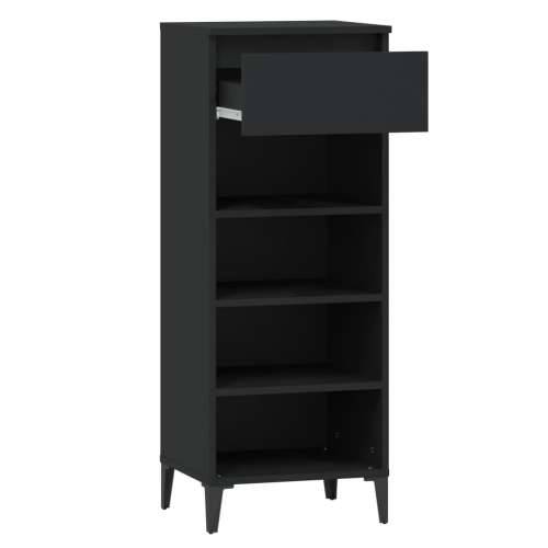 Stalak za cipele crni 40 x 36 x 105 cm od konstruiranog drva - Crna 1 Cijena