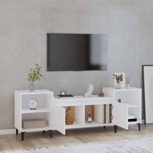 TV ormarić bijeli 160 x 35 x 55 cm od konstruiranog drva - Bijela 1 Cijena