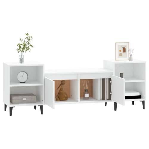 TV ormarić bijeli 160 x 35 x 55 cm od konstruiranog drva - Bijela 1 Cijena