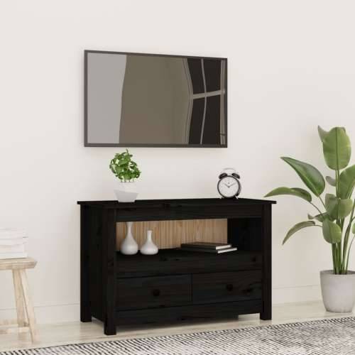 TV ormarić crni 79 x 35 x 52 cm od masivne borovine - Crna 1 Cijena