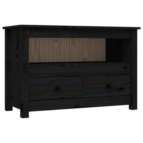 TV ormarić crni 79 x 35 x 52 cm od masivne borovine - Crna 1 Cijena