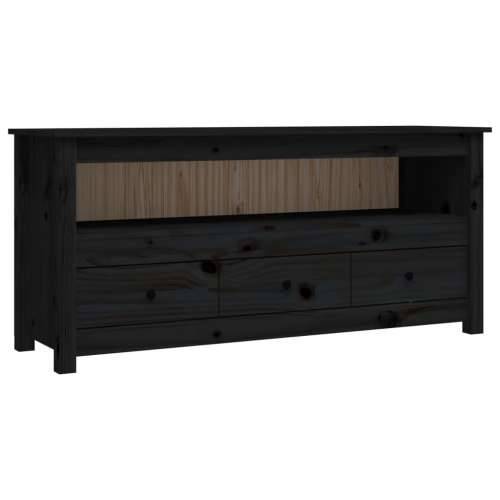 TV ormarić crni 114 x 35 x 52 cm od masivne borovine - Crna 1 Cijena