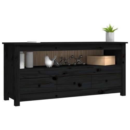 TV ormarić crni 114 x 35 x 52 cm od masivne borovine - Crna 1 Cijena