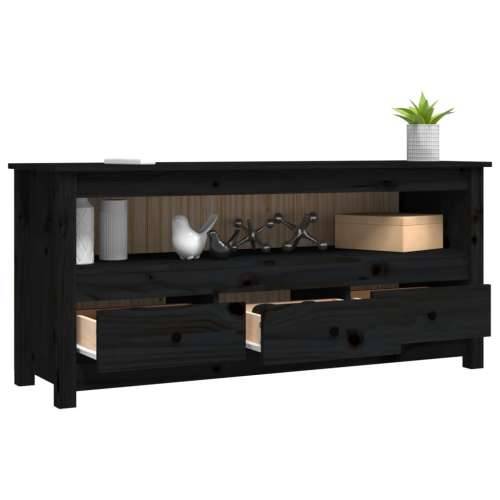 TV ormarić crni 114 x 35 x 52 cm od masivne borovine - Crna 1 Cijena