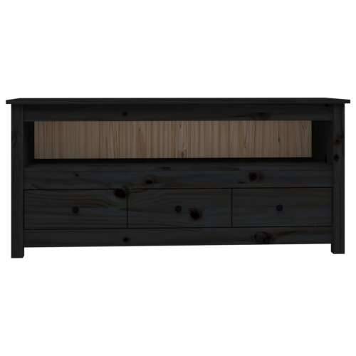 TV ormarić crni 114 x 35 x 52 cm od masivne borovine - Crna 1 Cijena