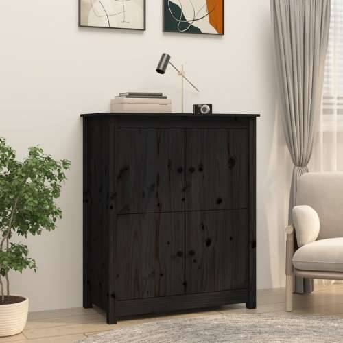 Komoda crna 83 x 41,5 x 100 cm od masivne borovine - Crna 1 Cijena