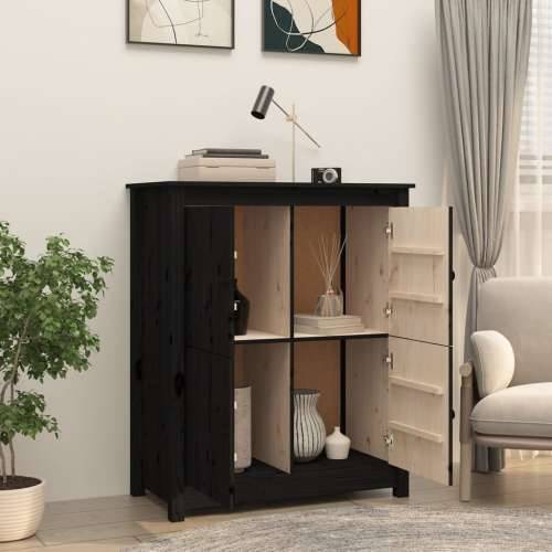 Komoda crna 83 x 41,5 x 100 cm od masivne borovine - Crna 1 Cijena