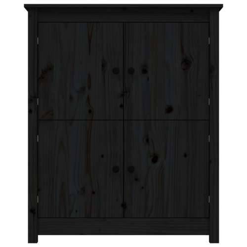 Komoda crna 83 x 41,5 x 100 cm od masivne borovine - Crna 1 Cijena