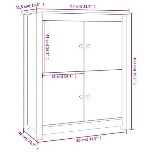 Komoda crna 83 x 41,5 x 100 cm od masivne borovine - Crna 1 Cijena