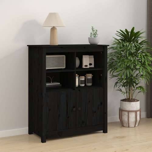 Komoda crna 83 x 41,5 x 100 cm od masivne borovine - Crna 1 Cijena