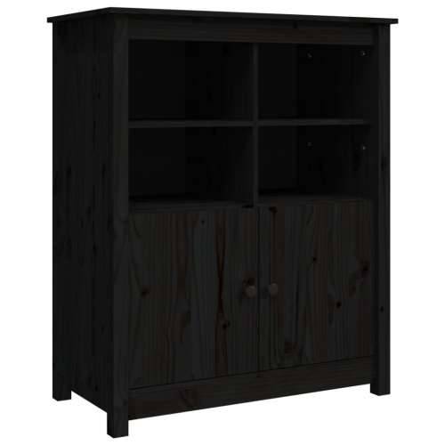Komoda crna 83 x 41,5 x 100 cm od masivne borovine - Crna 1 Cijena