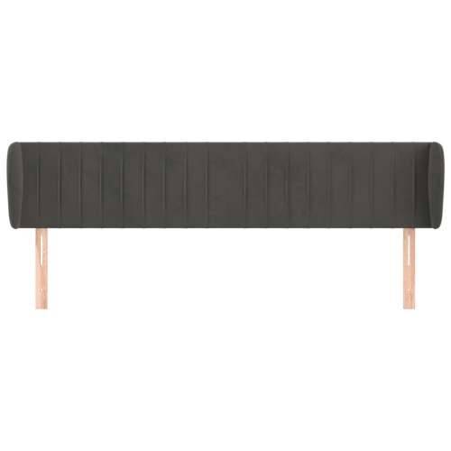 Uzglavlje s ušima tamnosivo 163x23x78/88 cm baršunasto - Tamno siva 163 x 23 x 78/88 cm 1 Cijena