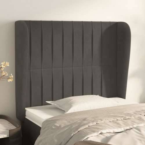 Uzglavlje s ušima tamnosivo 83 x 23 x 118/128 cm baršunasto - Tamno siva 83 x 23 x 118/128 cm 1 Cijena