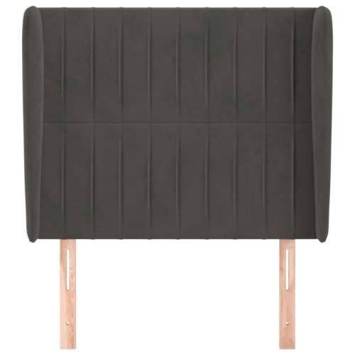 Uzglavlje s ušima tamnosivo 83 x 23 x 118/128 cm baršunasto - Tamno siva 83 x 23 x 118/128 cm 1 Cijena