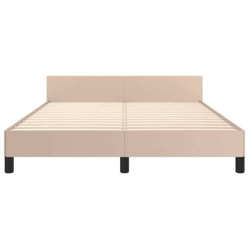 Okvir za krevet s uzglavljem cappuccino 140x200 cm umjetna koža - Boja cappuccina 140 x 200 cm gumbi Cijena