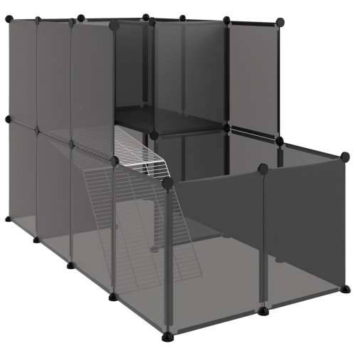 Kavez za male životinje crni 142 x 74 x 93 cm PP i čelik Cijena
