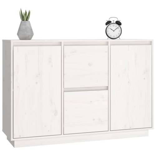 Komoda bijela 111 x 34 x 75 cm od masivne borovine - Bijela 1 Cijena